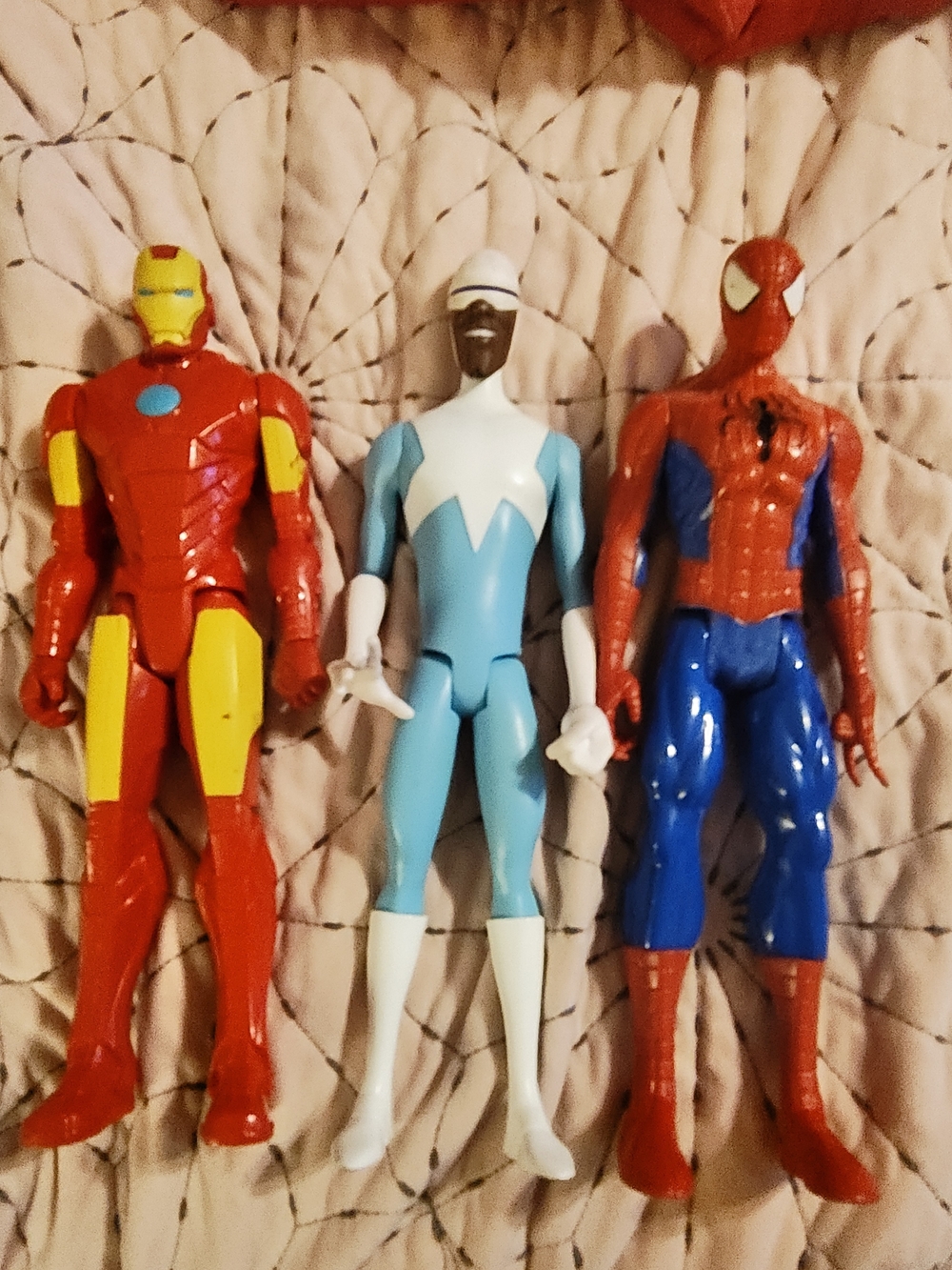 Set of 3 Marvel & Disney Action Figures - Iron Man, Frozone, Spider-Man